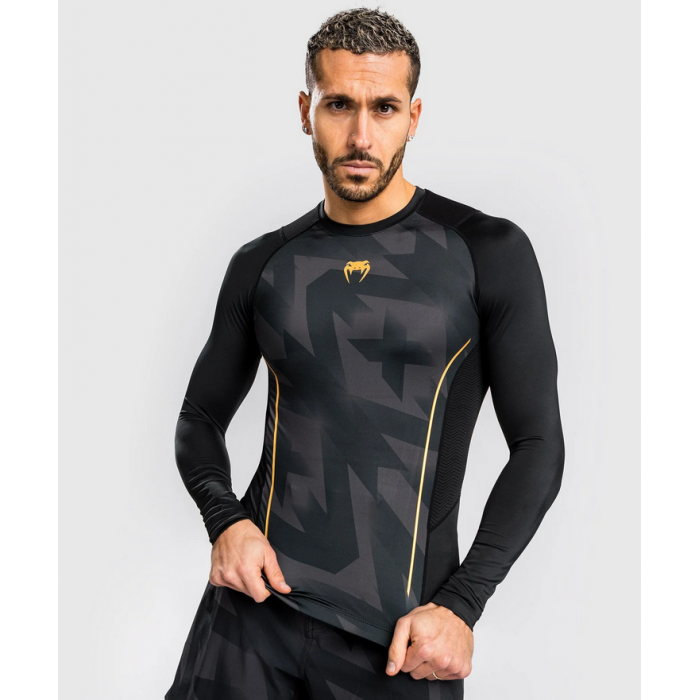 Рашгард - Venum Razor Rashguard Long Sleeves - Black/Gold​